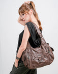 Vintage Slouchy Moto Shoulder Purse
