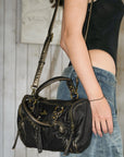 Classic Vintage Designer Soft Vegan Leather Handbag