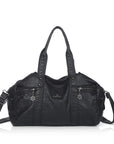 Washed PU Large-Capacity Multi-Pocket Bowler Bag