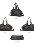 Washed PU Large-Capacity Multi-Pocket Bowler Bag
