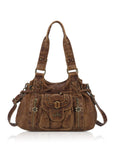 Vintage Multi-Pocket Satchel & Crossbody Bag