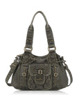Vintage Multi-Pocket Satchel & Crossbody Bag