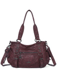 Vintage Studded Vegan Leather Everyday Bag | Custom Hardware