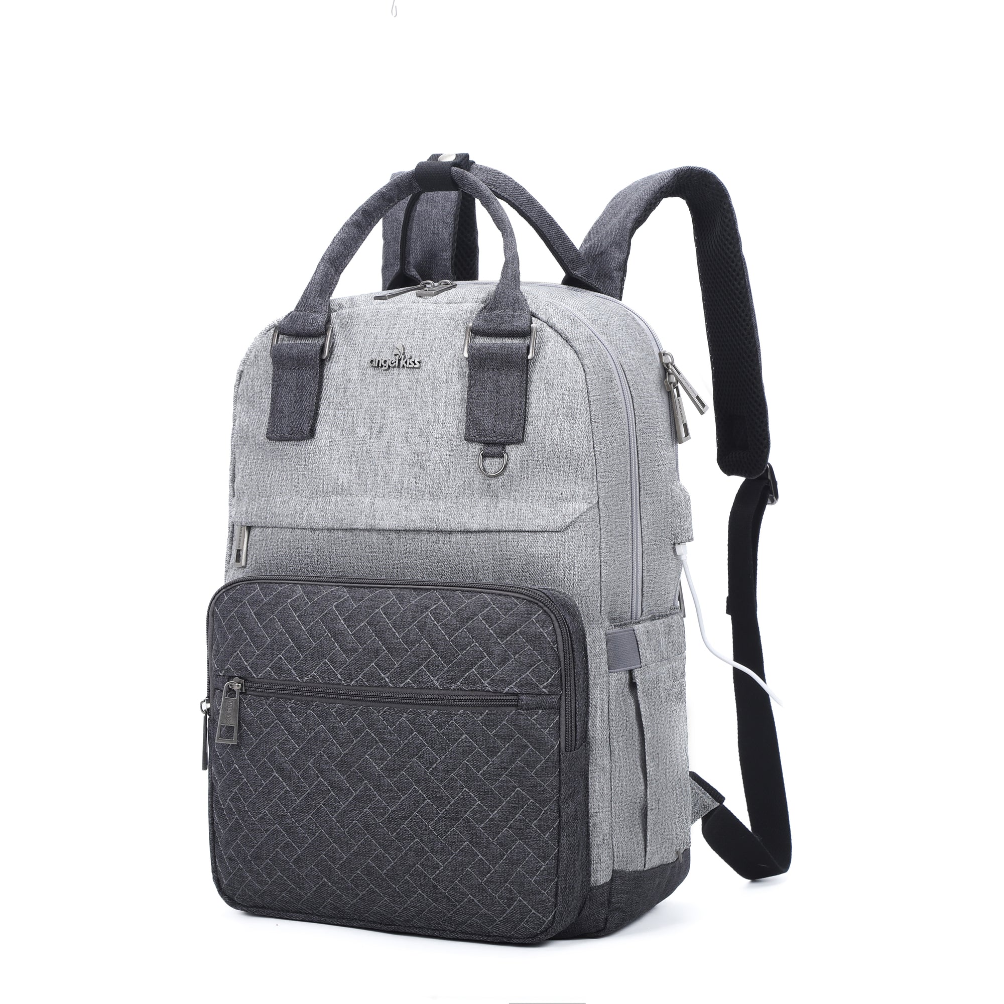 large capacity splicing daily convenient computer backpack for men and women搜料亿没得-Angelkiss Bag