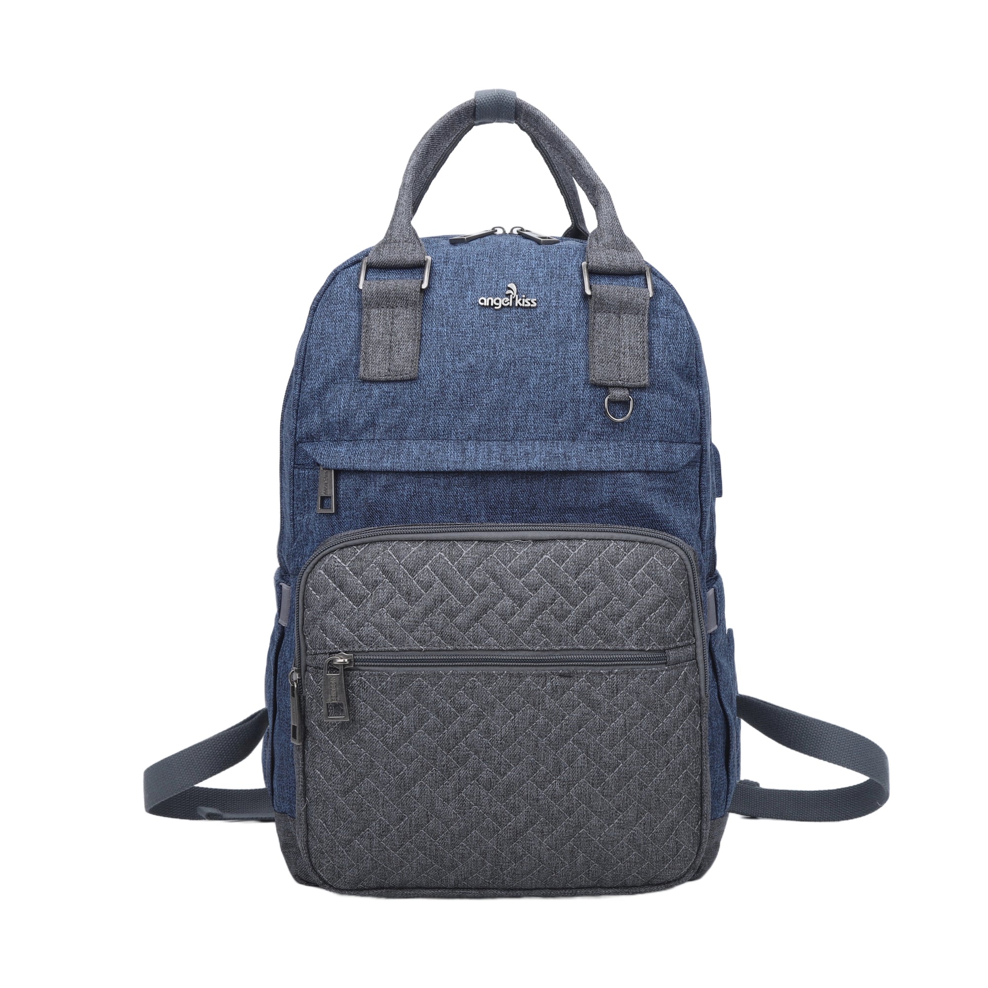 large capacity splicing daily convenient computer backpack for men and women搜料亿没得-Angelkiss Bag