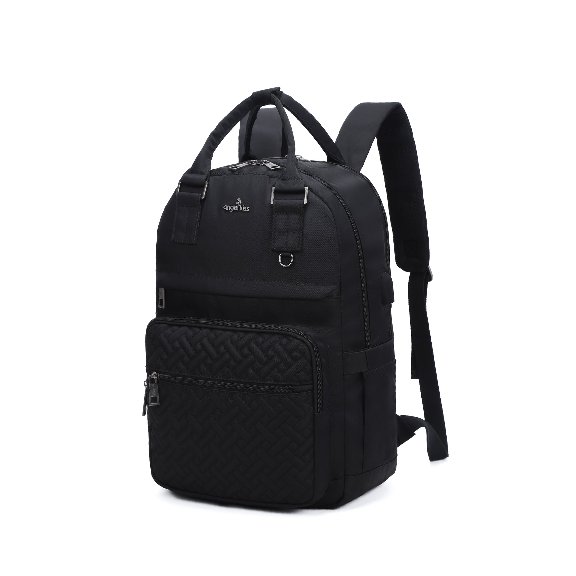 large capacity splicing daily convenient computer backpack for men and women搜料亿没得-Angelkiss Bag