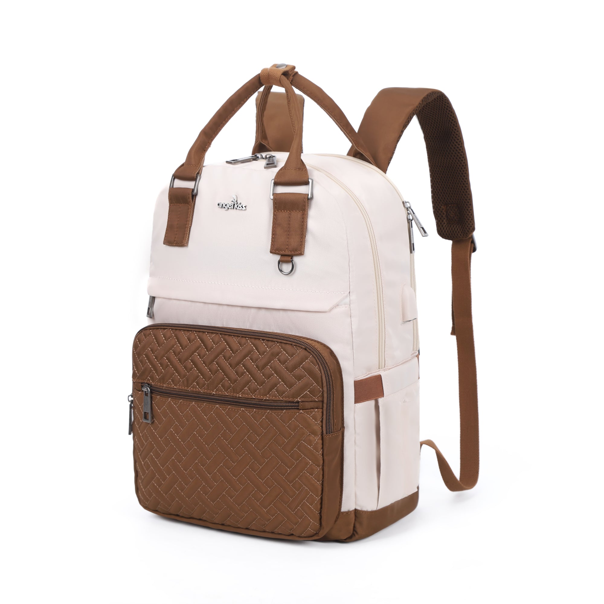large capacity splicing daily convenient computer backpack for men and women搜料亿没得-Angelkiss Bag