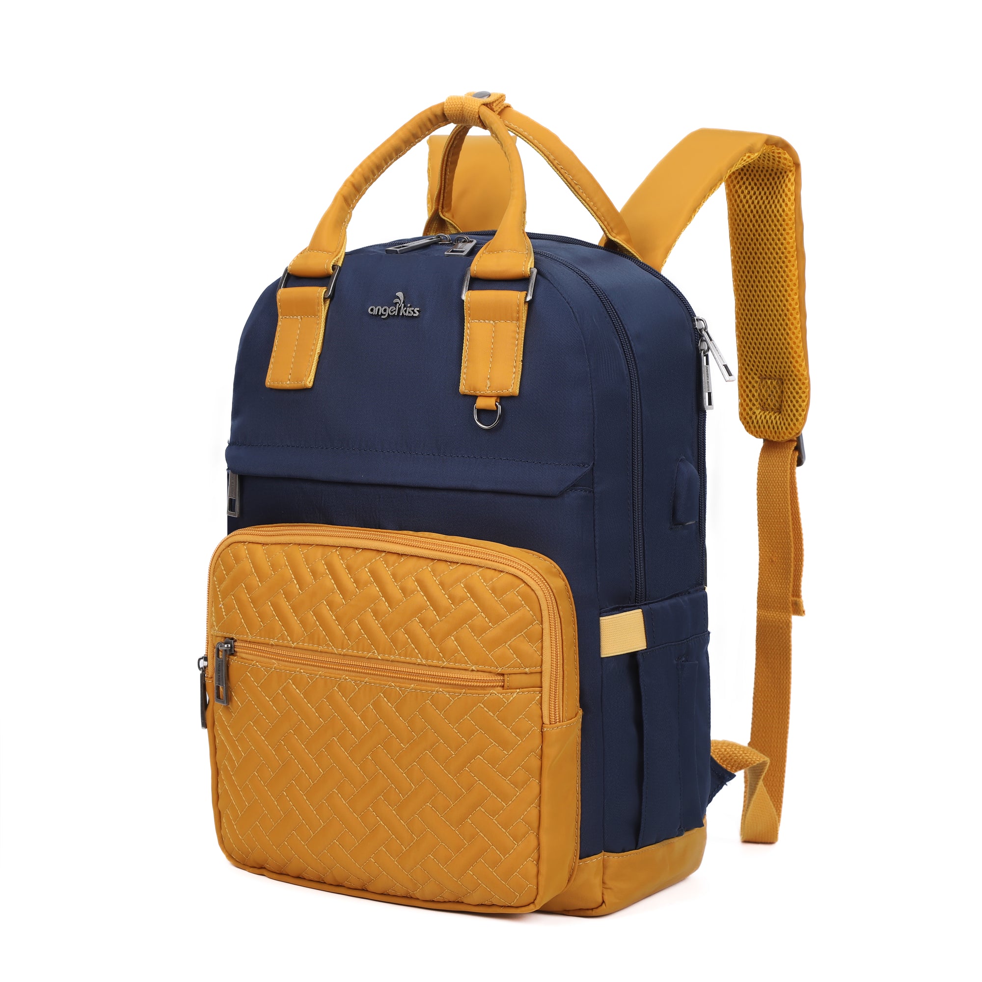large capacity splicing daily convenient computer backpack for men and women搜料亿没得-Angelkiss Bag