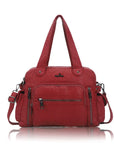Slim Vegan Leather Tote Bag for Office | Waterproof PU Leather Briefcase for Women