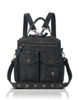 Denim Vintage Backpack – Multi-Pocket Convertible Tote for Commuting & Daily Use