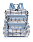 Wash water pu leather plaid document hobo backpacks