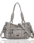 Vintage Studded Vegan Leather Everyday Bag | Custom Hardware