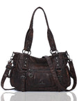 Vintage Studded Vegan Leather Everyday Bag | Custom Hardware