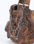 Retro Y2K Double Layer Chain Bag Charm with Letter