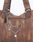 Retro Y2K Double Layer Chain Bag Charm with Letter