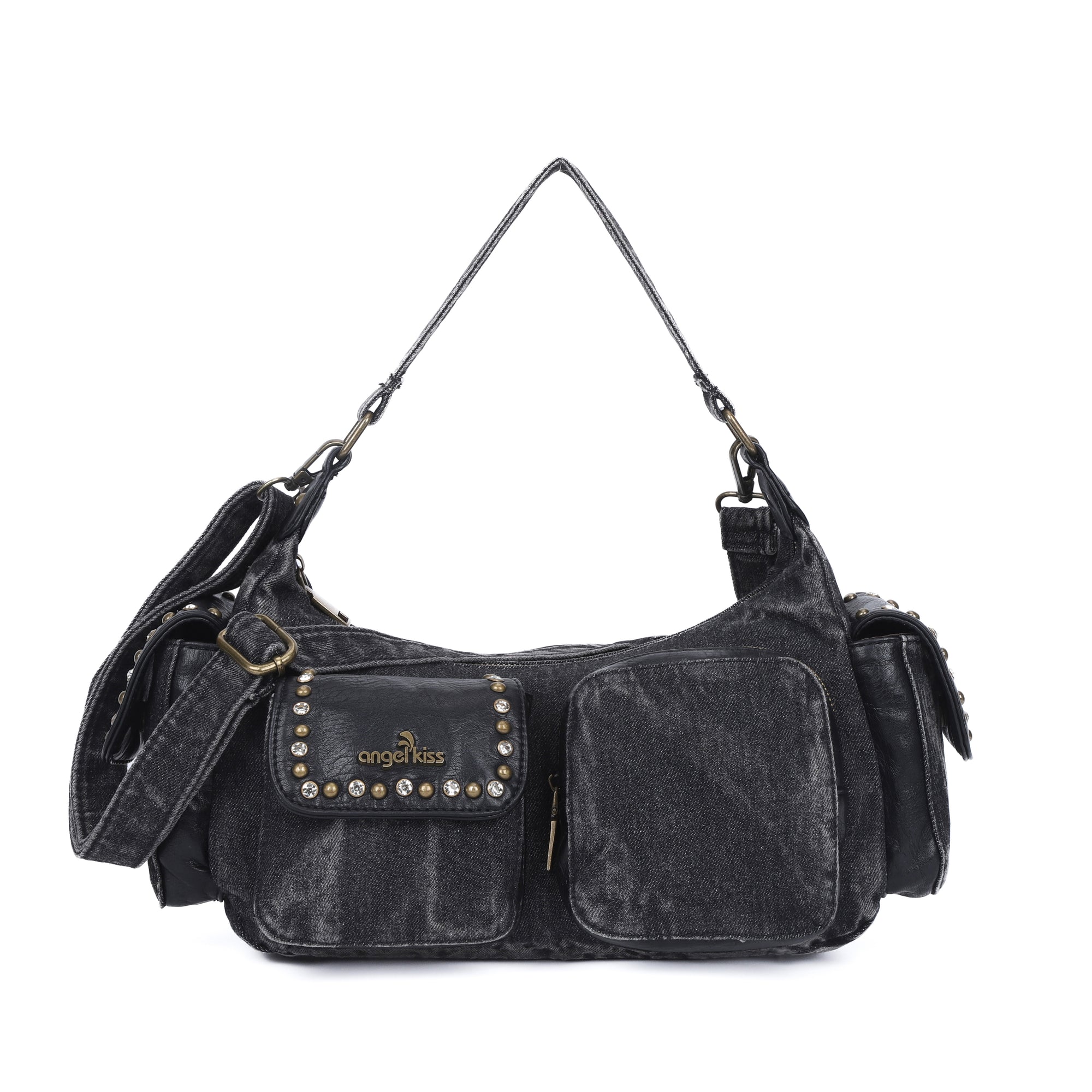 woman Retro Denim three-dimensional light luxury chic daily dinner party handbag-Angelkiss Bag