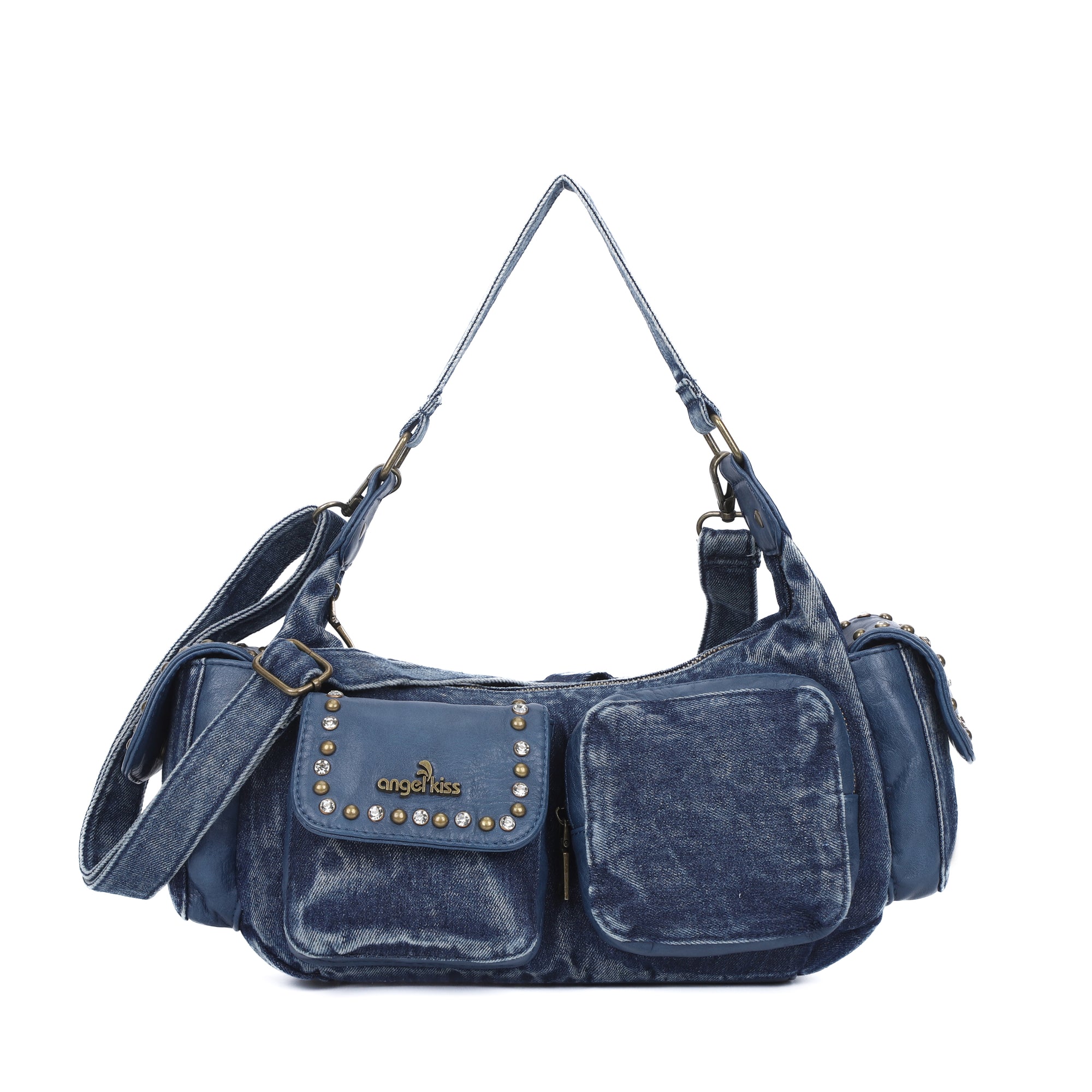 woman Retro Denim three-dimensional light luxury chic daily dinner party handbag-Angelkiss Bag