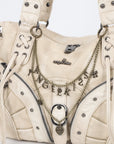 Retro Y2K Double Layer Chain Bag Charm with Letter