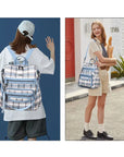 Wash water pu leather plaid document hobo backpacks