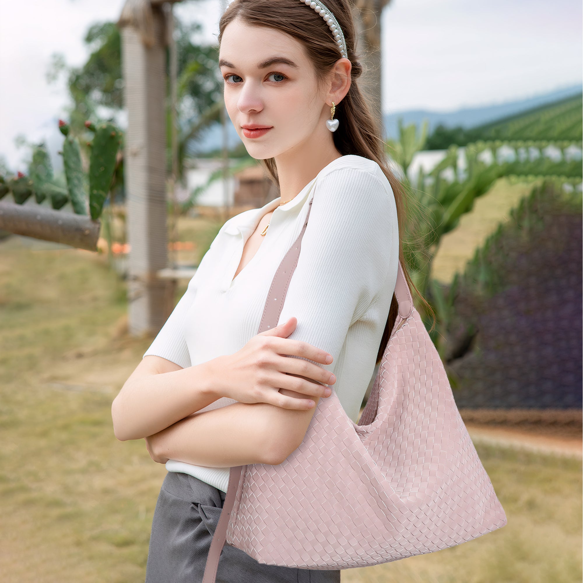 Angel Kiss vintage woven bag women's tote bag-Angelkiss Bag