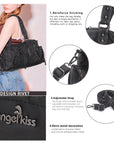 Vintage Multi-Pocket Shoulder Bag with Lace-Up Studded Details