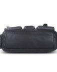 Vintage-Inspired Vegan Leather Shoulder Bag with Multi-Pocket Design