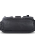 Vintage-Inspired Vegan Leather Shoulder Bag with Multi-Pocket Design