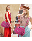 Women Large capacity hobo Handbag Washed PU Leather-Angelkiss Bag