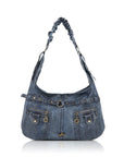 Vintage Vegan Leather Handbag – Multi-Pocket Shoulder Tote