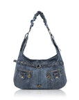 Vintage Vegan Leather Handbag – Multi-Pocket Shoulder Tote