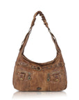 Vintage Vegan Leather Handbag – Multi-Pocket Shoulder Tote