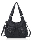 Vintage Studded Shoulder Bag with Dual Front Pockets