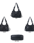 Vintage Studded Shoulder Bag with Dual Front Pockets