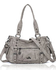 Vintage Studded Vegan Leather Everyday Bag | Custom Hardware