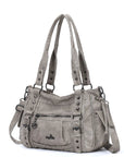 Vintage Studded Vegan Leather Everyday Bag | Custom Hardware