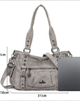 Vintage Studded Vegan Leather Everyday Bag | Custom Hardware