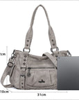 Vintage Studded Vegan Leather Everyday Bag | Custom Hardware