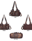 Washed Vintage Multi-Pocket Buckle Shoulder Bag
