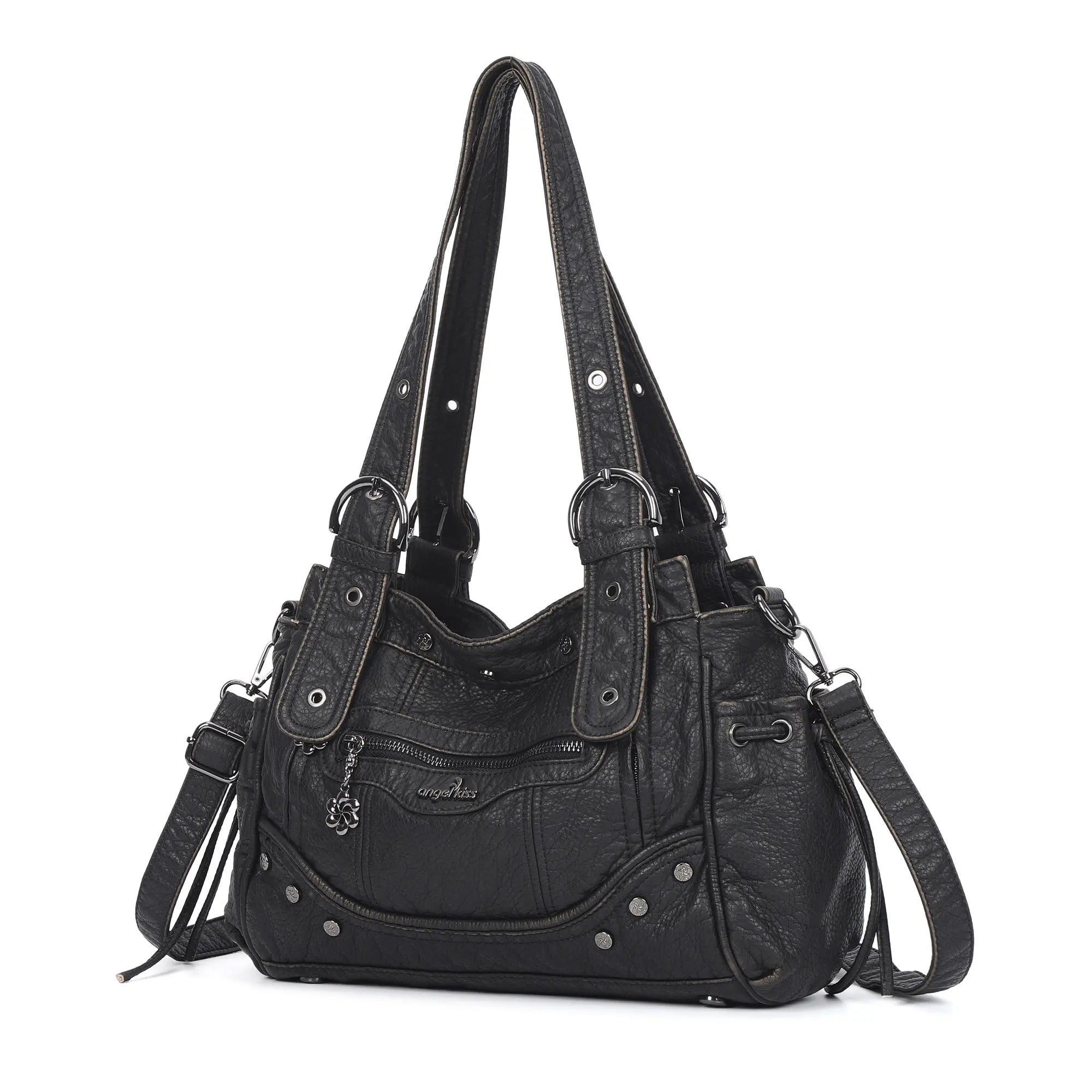 Vintage Biker Multi-Pocket Satchel Shoulder Bag – Angel Kiss