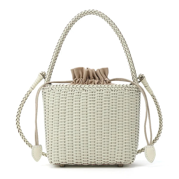 Boho Vintage Woven Beige Beach Tote Bag