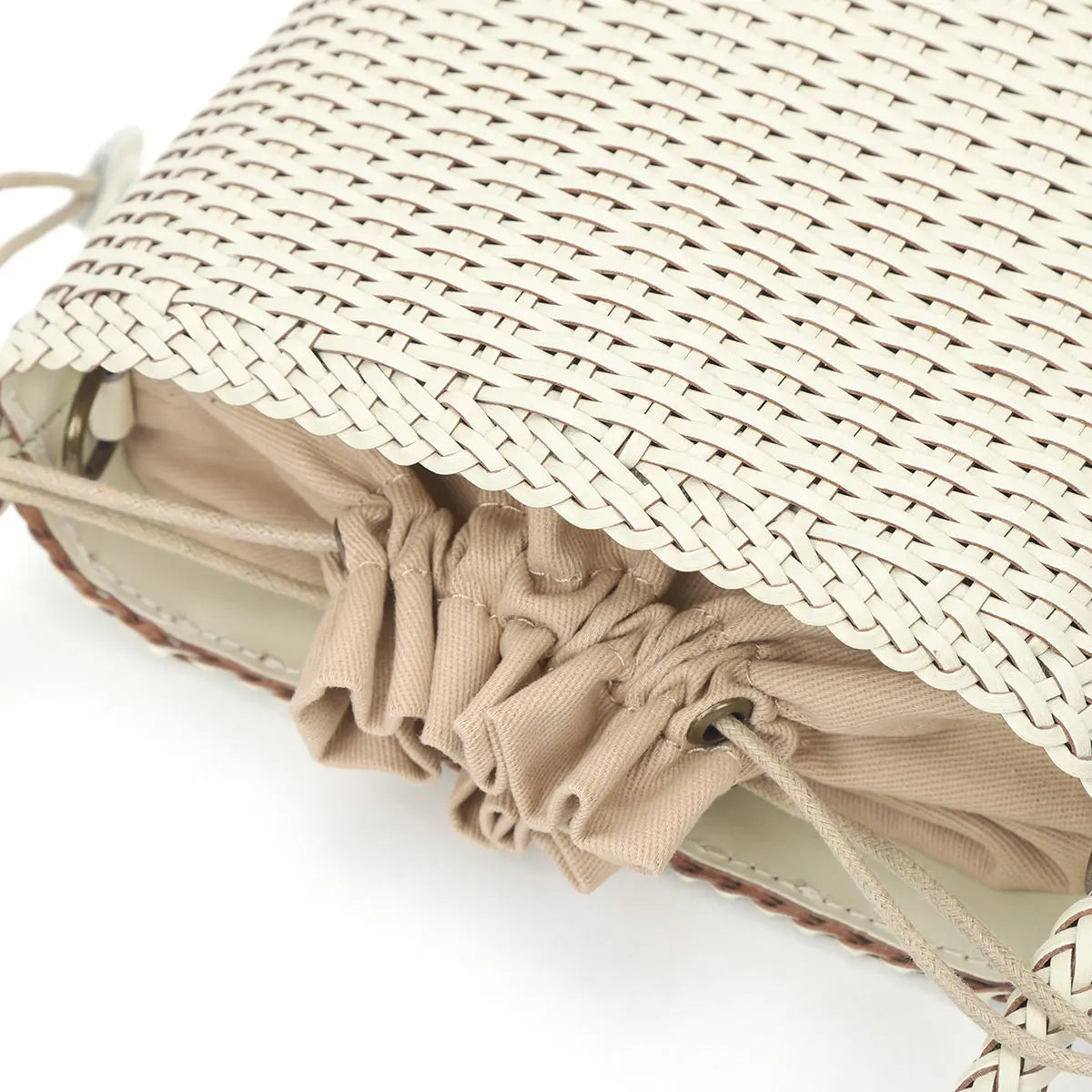 Boho Vintage Woven Beige Beach Tote Bag