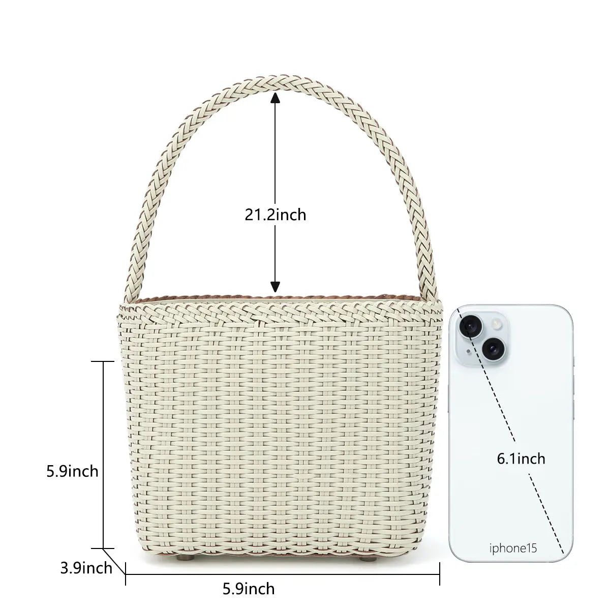 Boho Vintage Woven Beige Beach Tote Bag