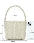 Boho Vintage Woven Beige Beach Tote Bag