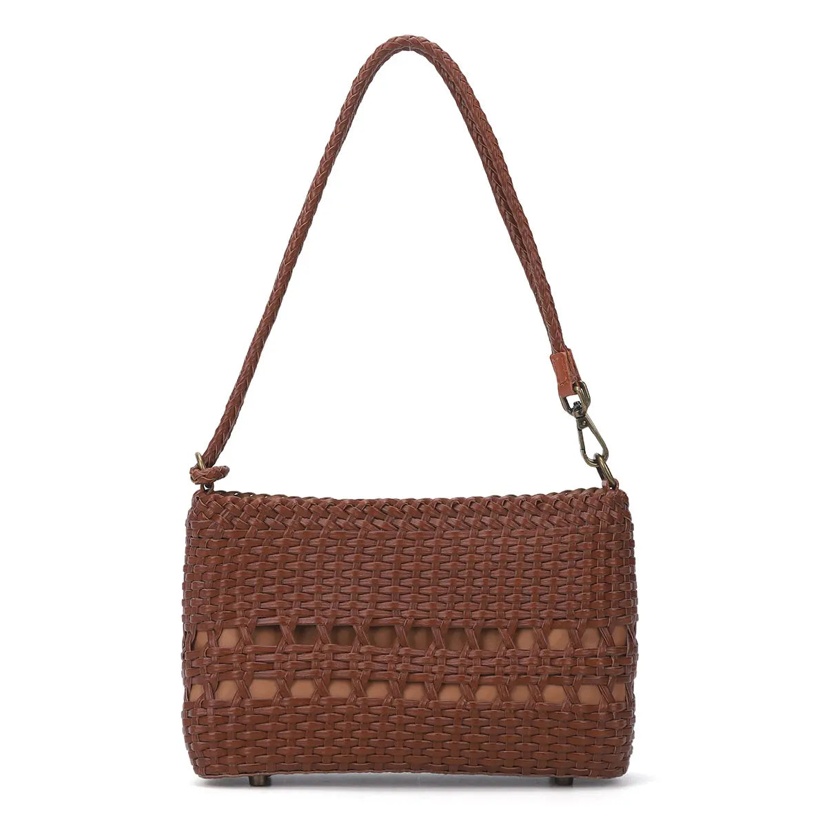 Vintage Versatile Woven Brown Shoulder & Handbag