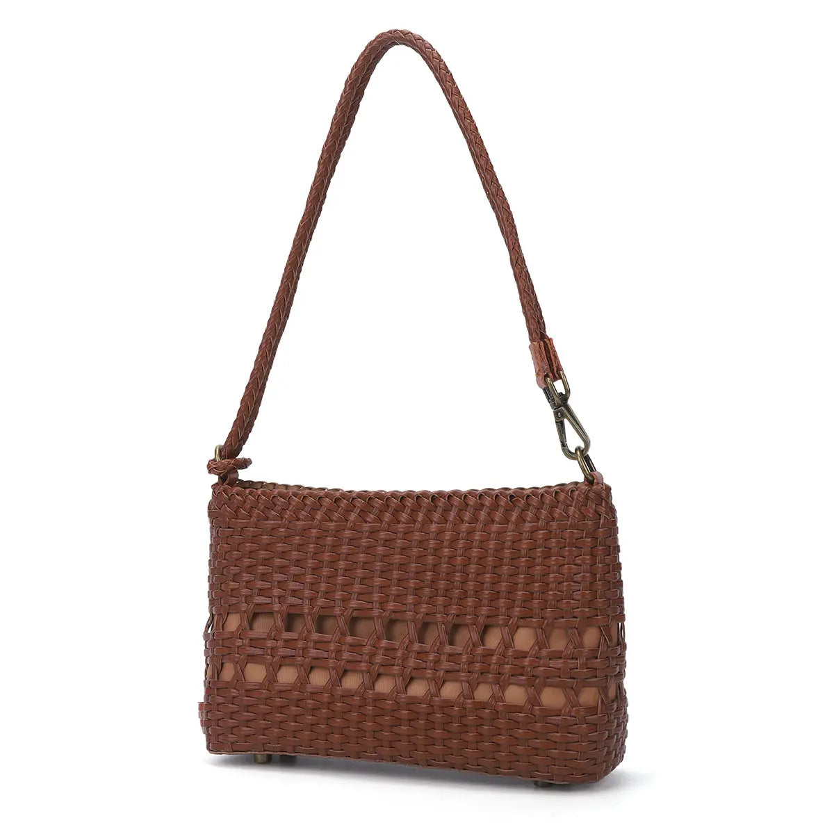 Vintage Versatile Woven Brown Shoulder & Handbag