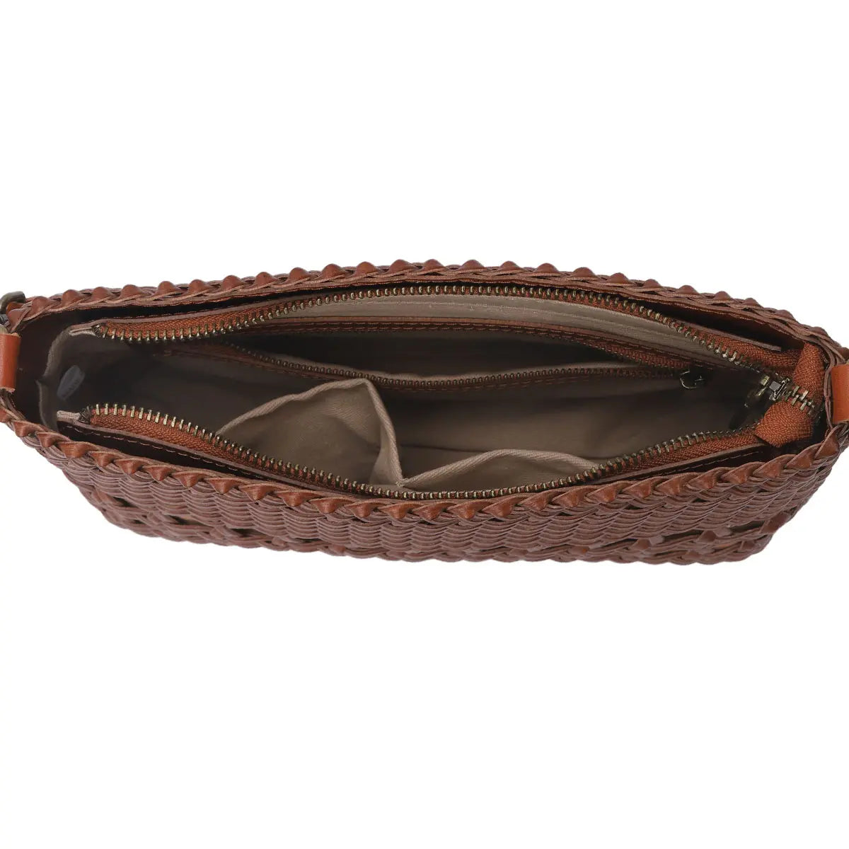 Vintage Versatile Woven Brown Shoulder & Handbag