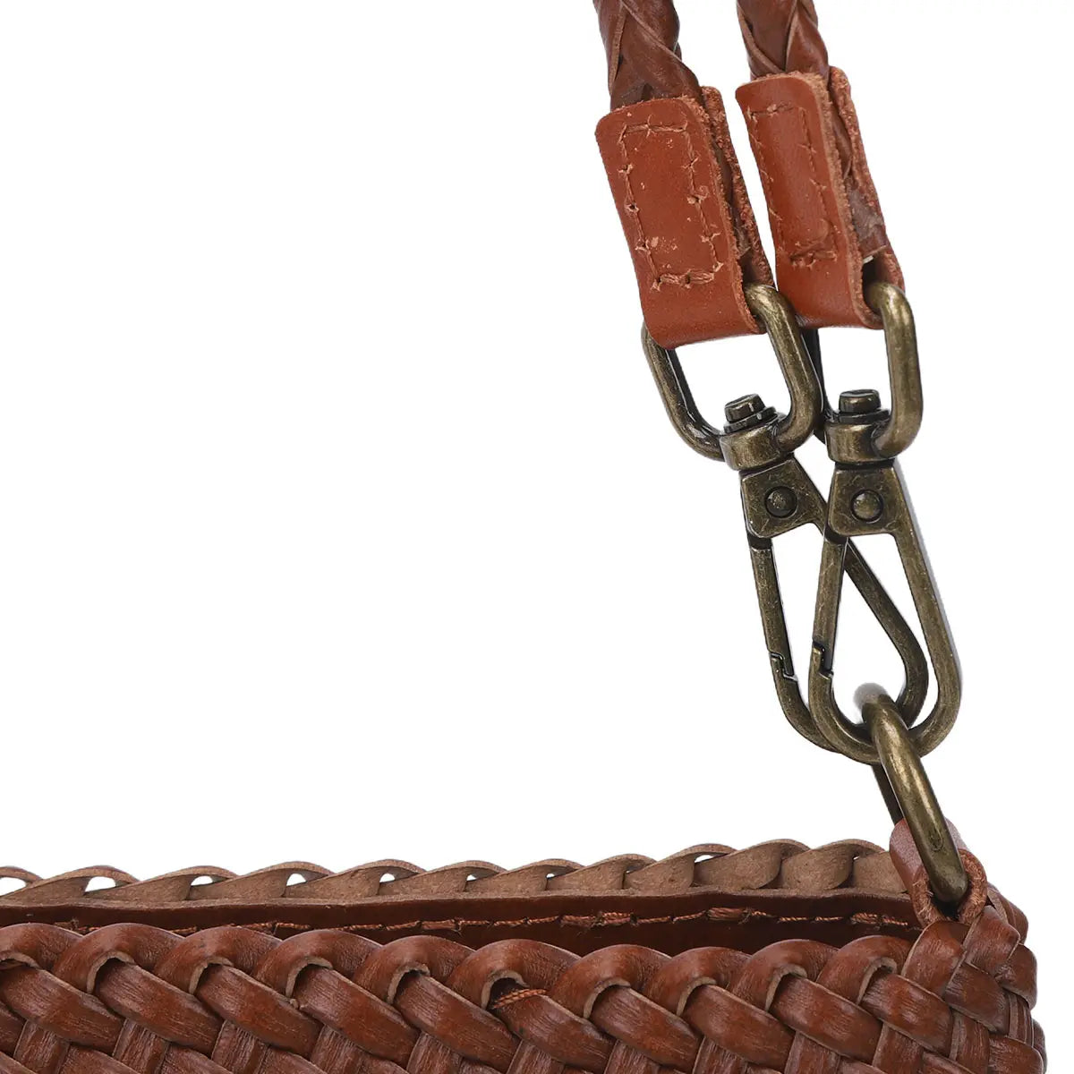 Vintage Versatile Woven Brown Shoulder & Handbag