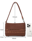 Vintage Versatile Woven Brown Shoulder & Handbag
