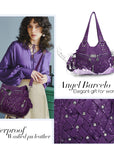 Women Large capacity hobo Handbag Washed PU Leather-Angelkiss Bag