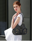 Retro tie-dye adjustable chic shopping tote